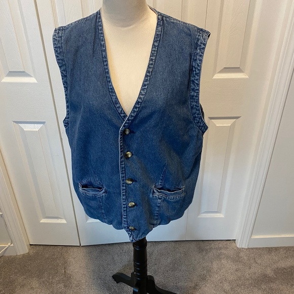 Men's Blue Denim Vest - Picture 1 of 8